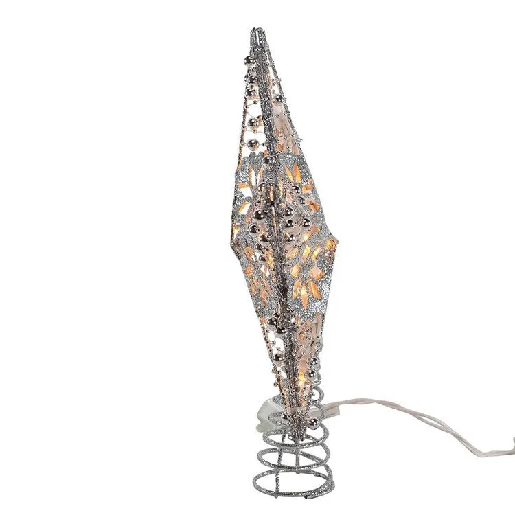 10" 20-Light Silver Star Tree Topper