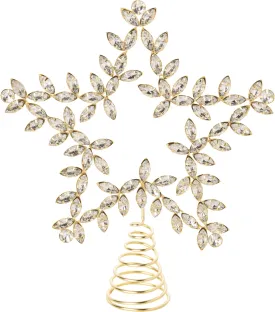 11.5" Non Lit Gold Jeweled Star Tree Topper