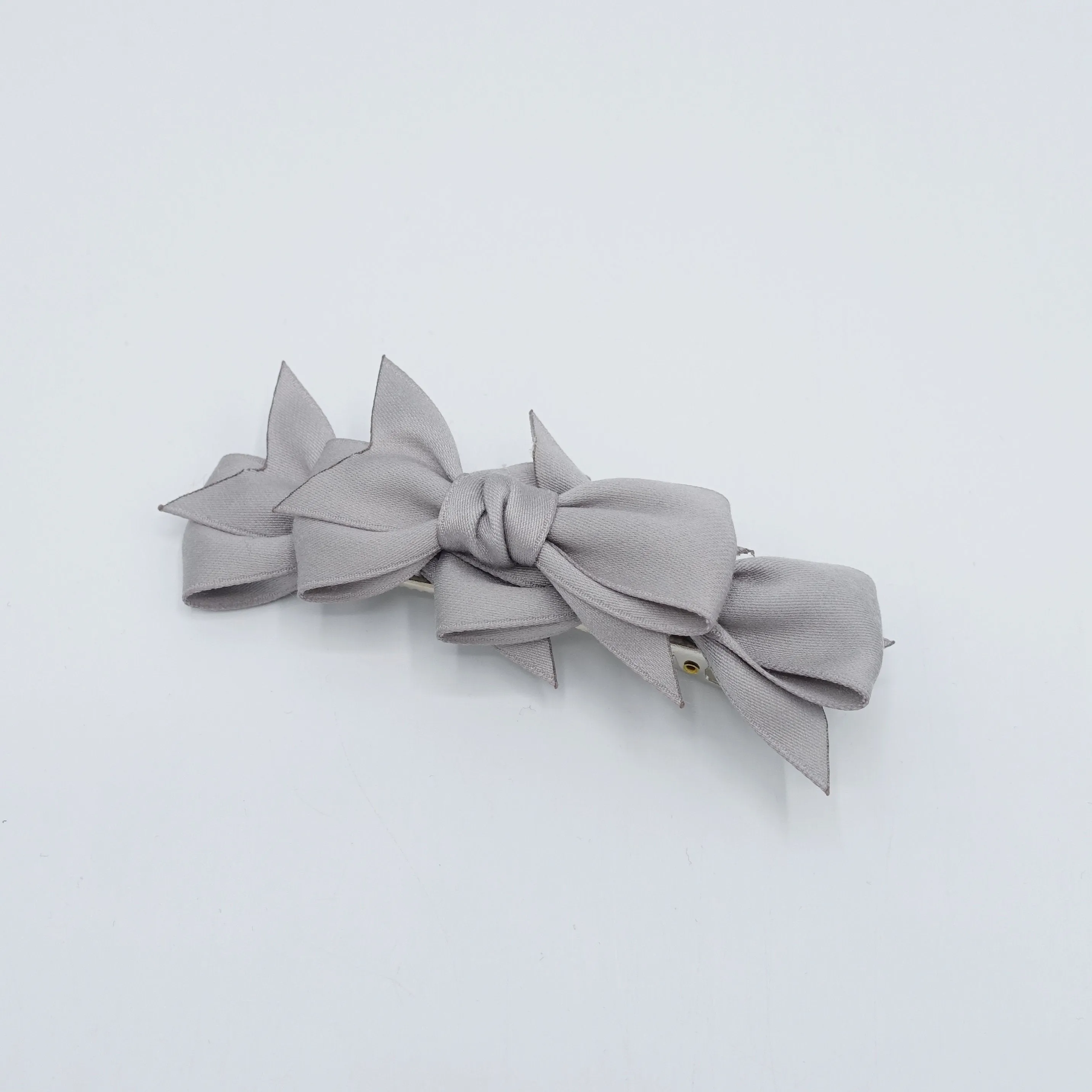 3 mini satin bow decorated 2 prong hair clip women hair accessory