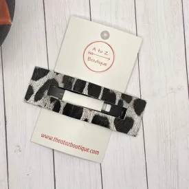 3.25” Black and White  Rectangle Snap Clip