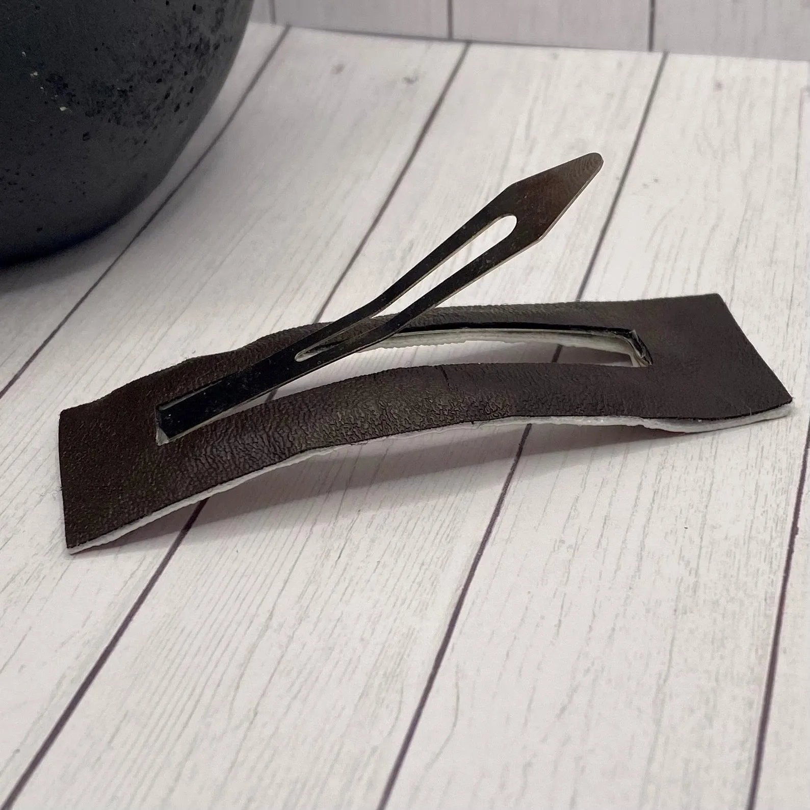 3.25” Taupe Rectangle Snap Clip