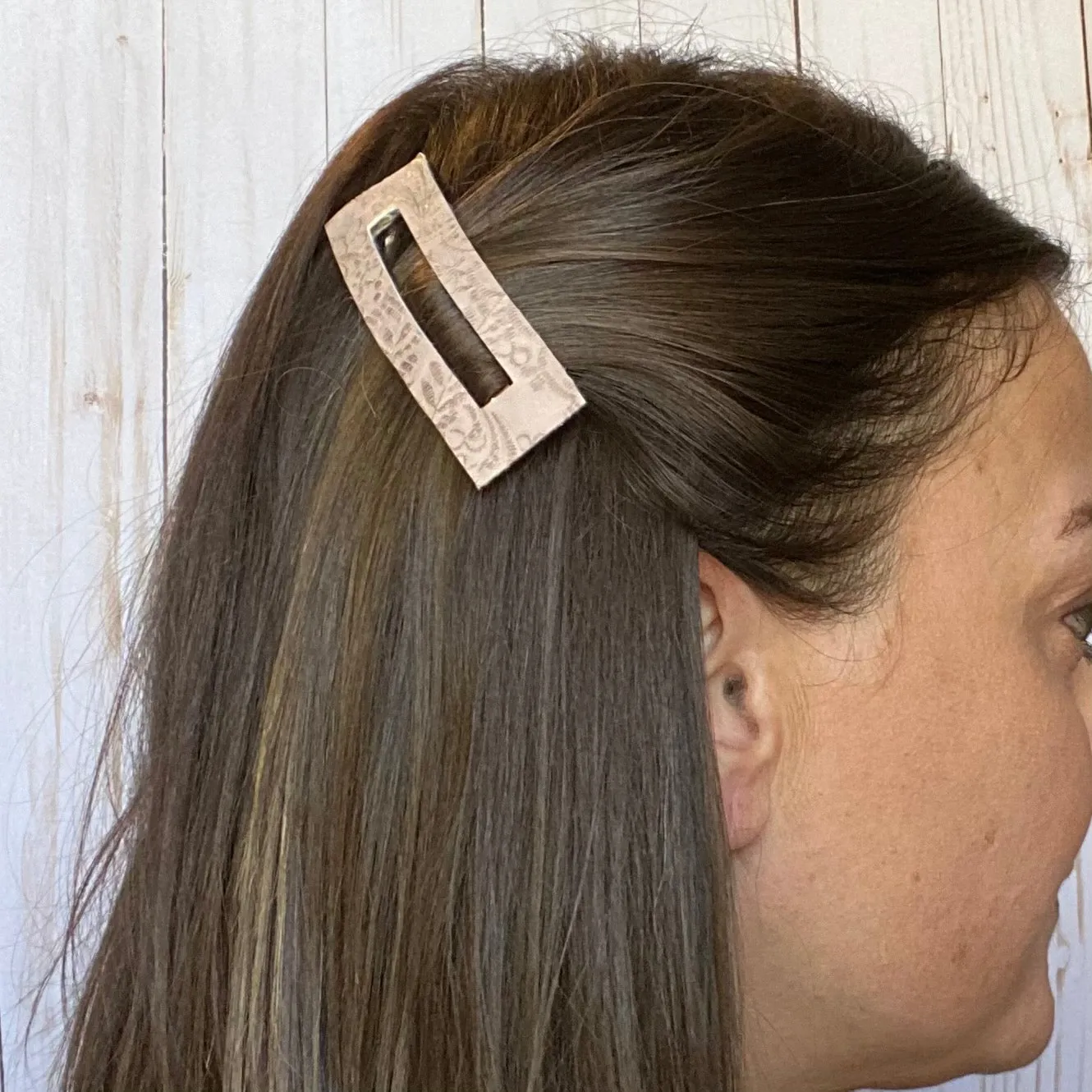 3.25” Taupe Rectangle Snap Clip
