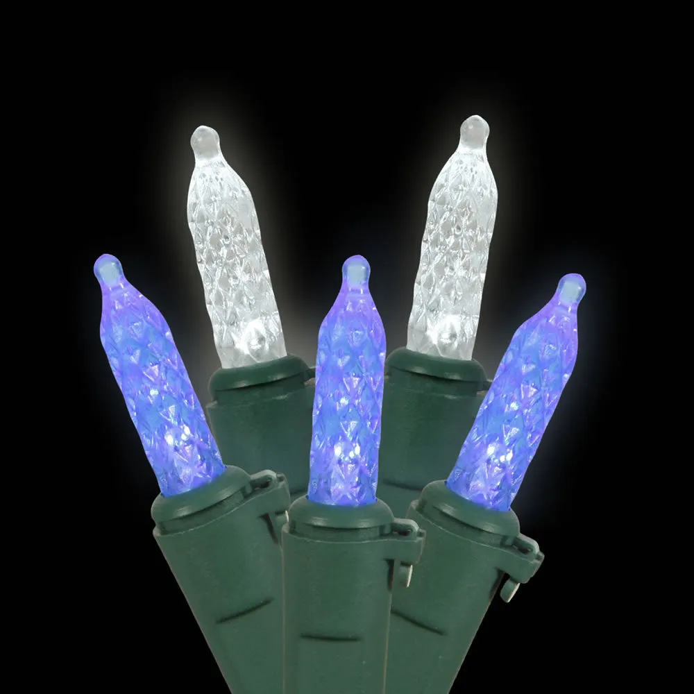 70 Blue-Pure White LED Lights / White Wire 9Ft. Icicle Christmas Light Set