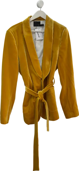 ASOS Yellow Super Skinny Smoking Jacket In Mustard Velvet With Belt  Now £42.50. Was £85.00. (-50%) UK 42" CHEST