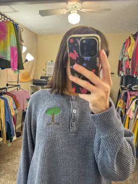Button Up Tree Sweater XL