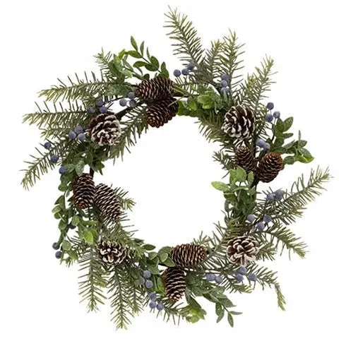 Dusty Blue Berry & Pine Wreath