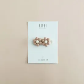 Felt Pompom Daisy Bar Clip - Ballet Pink