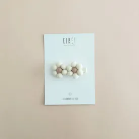 Felt Pompom Daisy Bar Clip - Marshmallow
