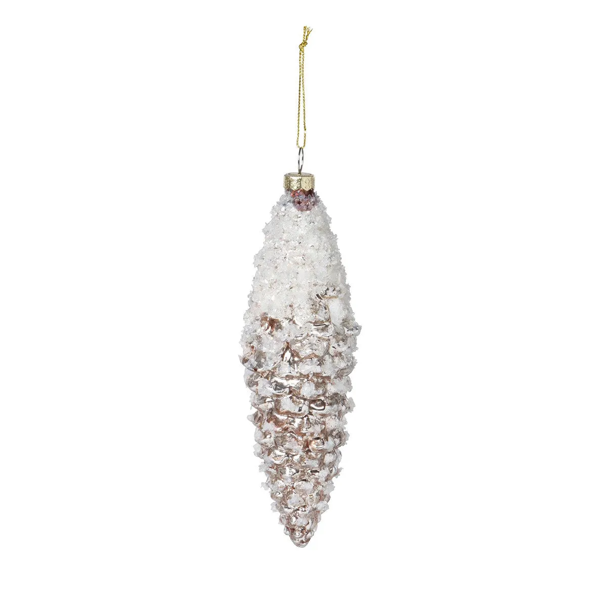 Frosted Brown Pinnacle Pine Cone Glass Ornament - 2 Sizes