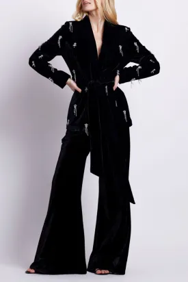 HAND BEADED VELVET KIMONO JACKET