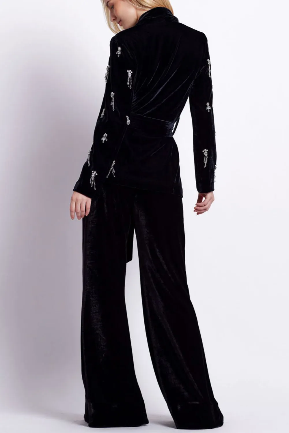 HAND BEADED VELVET KIMONO JACKET