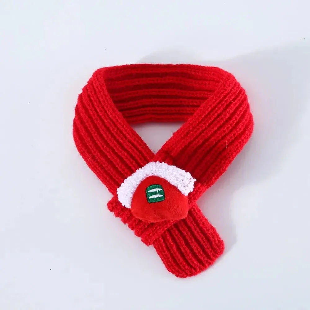 Knitted Christmas Cat Scarf Collar