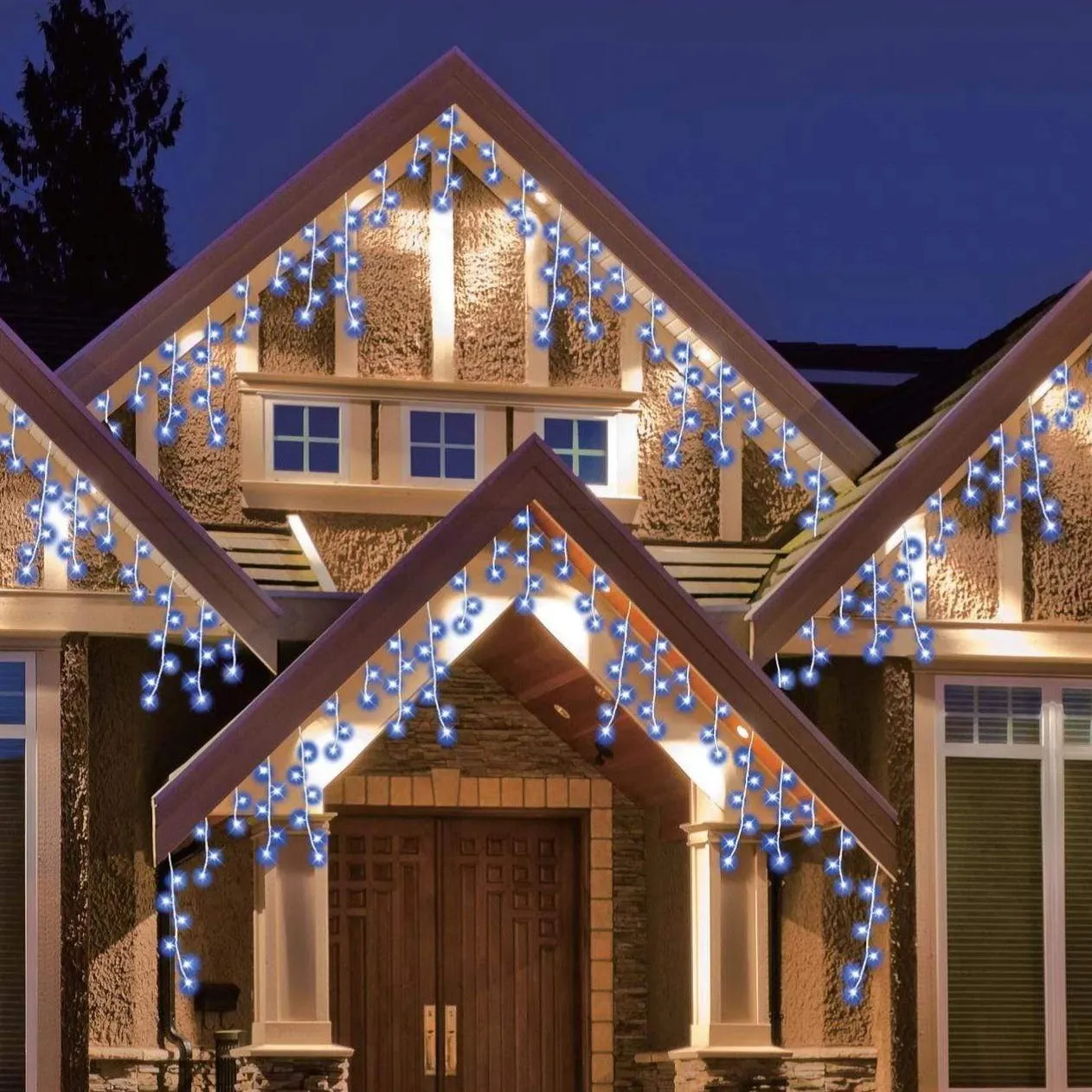 LED Blue Icicle Lights (20m)