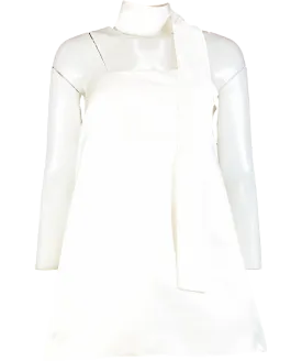 Maximilian White Grace Duchesse Satin Mini Dress UK 6
