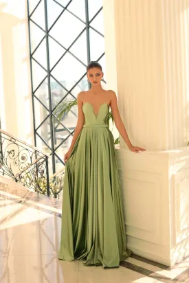 Nicoletta glossy satin ball gown NC1075