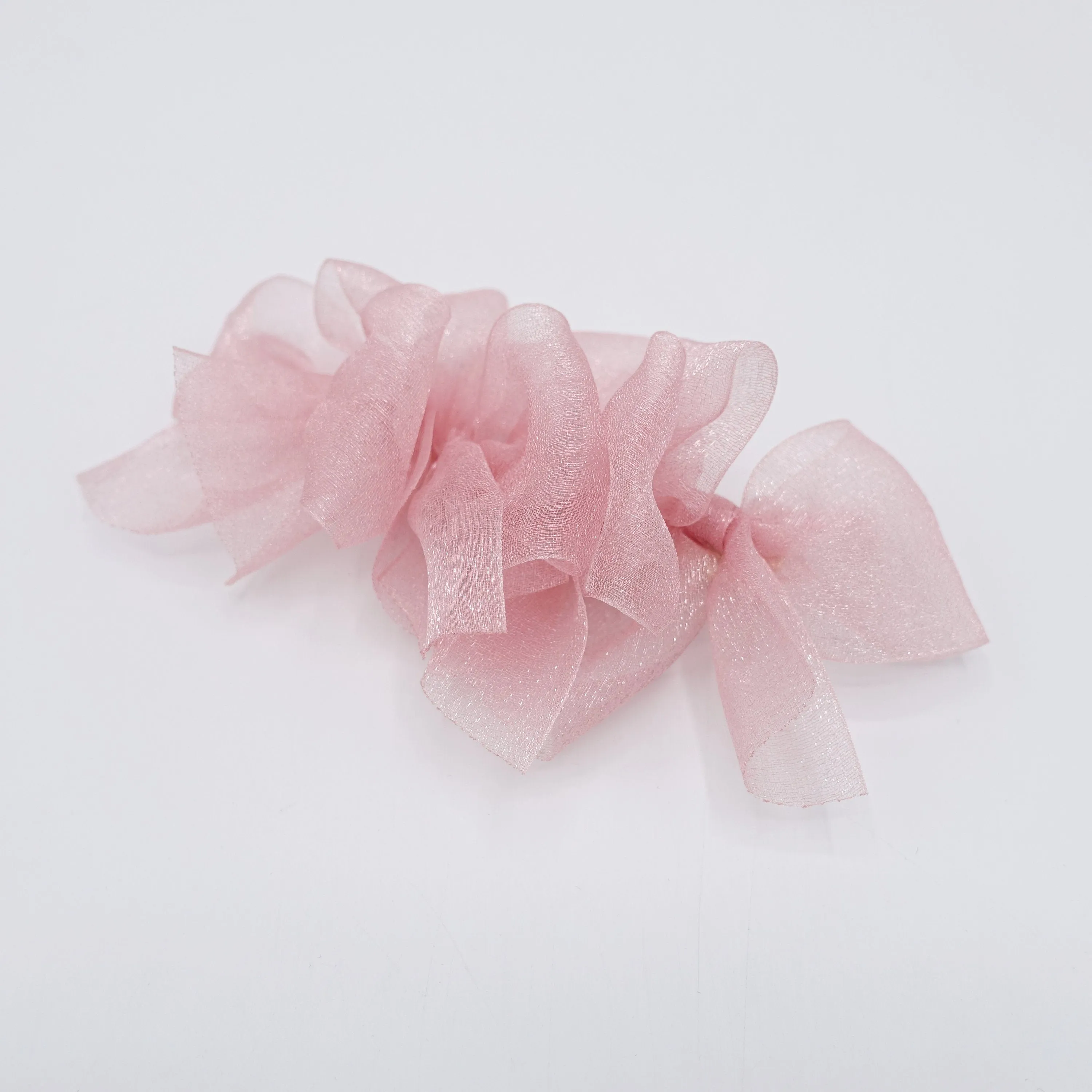 organza bow hair clip, mini hair bow clip