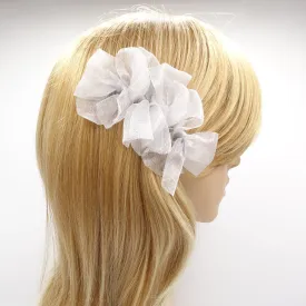 organza bow hair clip, mini hair bow clip