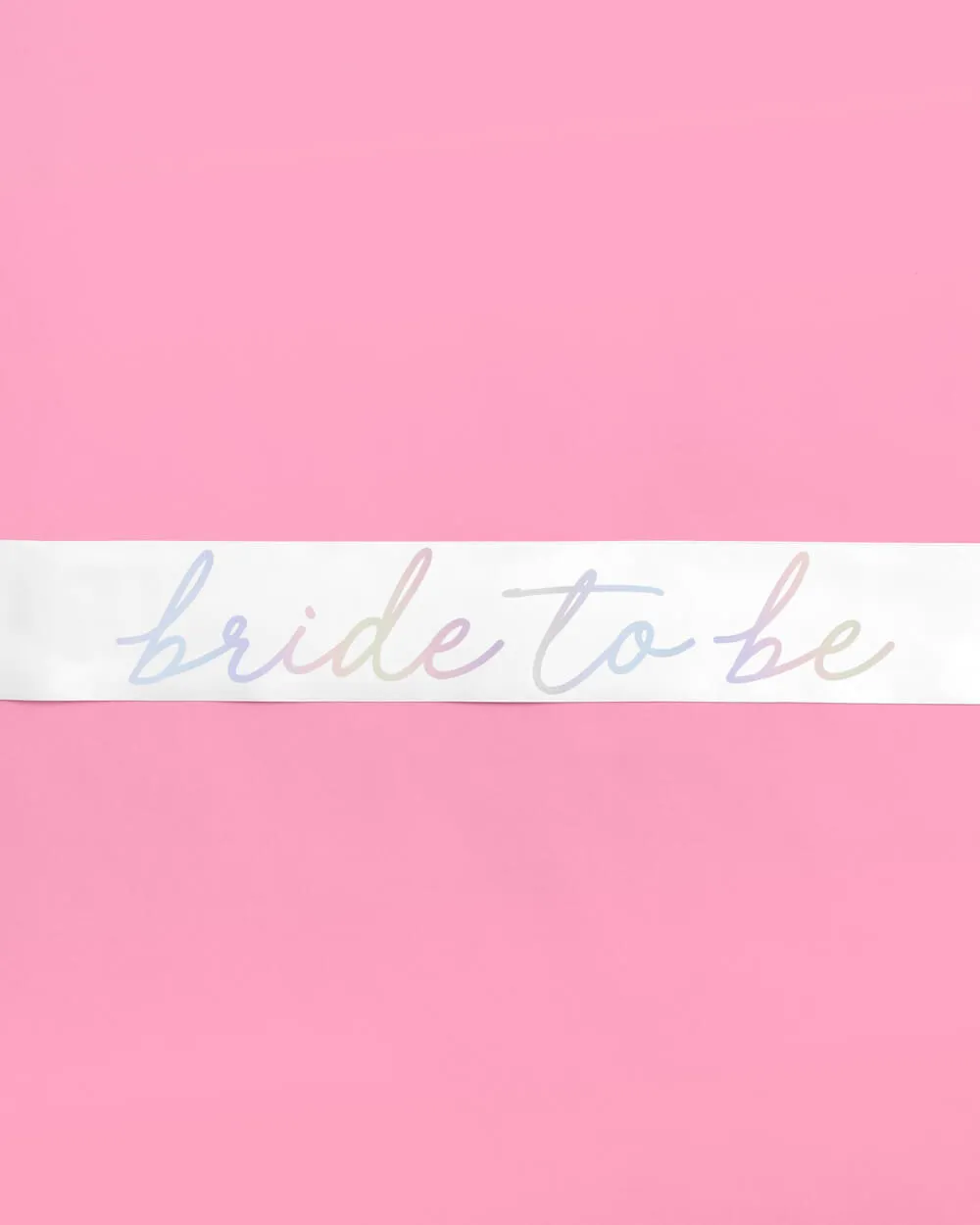Shimmer Bride Sash - white   iridescent foil