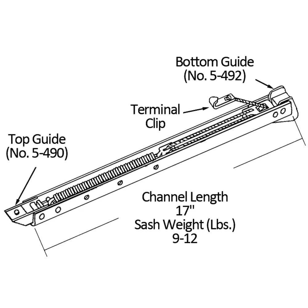 Single Hung Sliding Window 17" Sash Balance 9-12 Lbs
