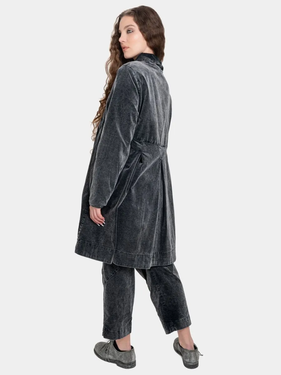 Velvet Shawl Collar Swing Jacket