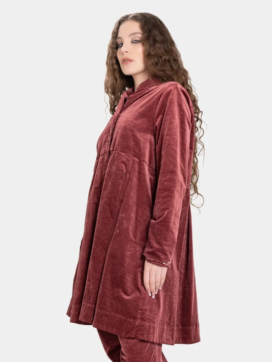 Velvet Shawl Collar Swing Jacket