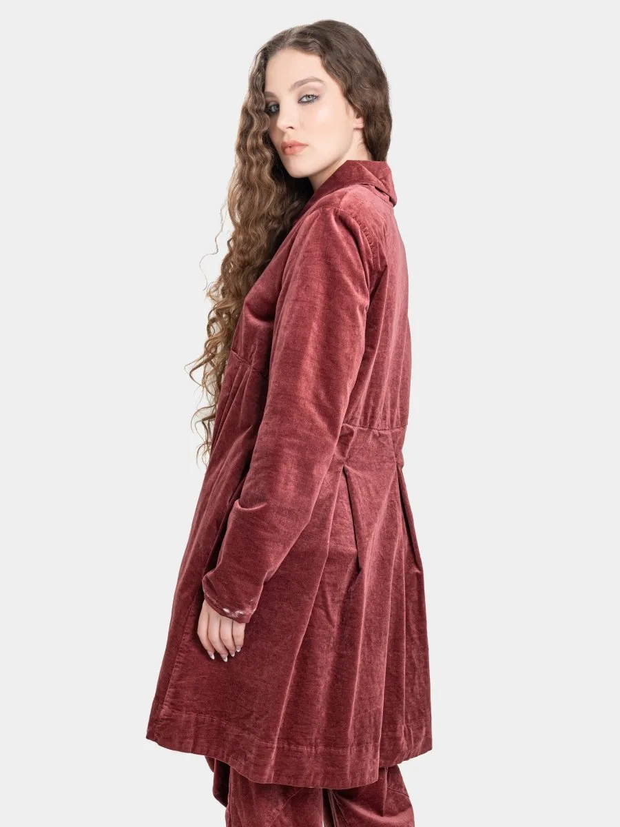 Velvet Shawl Collar Swing Jacket